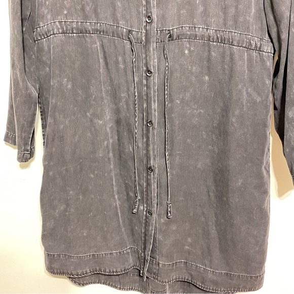 For The Republic Black Lyocell  Long Sleeved Shirt Dress size Large - Picture 6 of 15